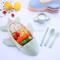 Airplane Shape Wheat Straw Tableware Set